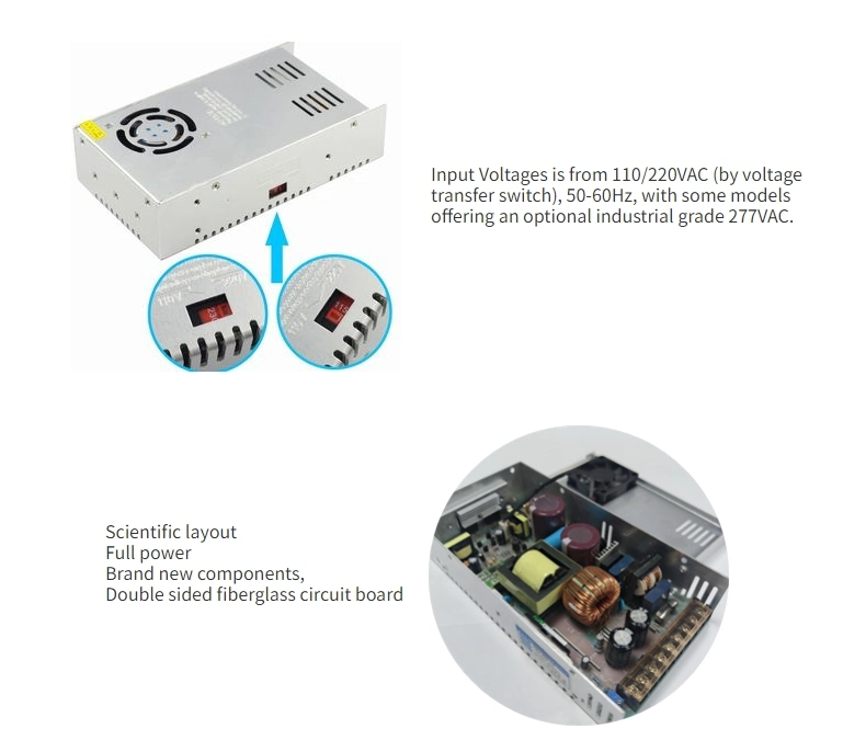 S-500-12 110V/220V Input 500W 12V 41.6A AC-DC Switching Power Supply 12V10A 20A 30A 40A 50A 60A 100A SMPS